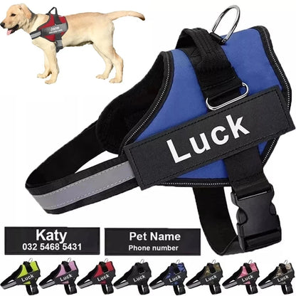 Dog Harness Vest ID Patch Breathable Adjustable
