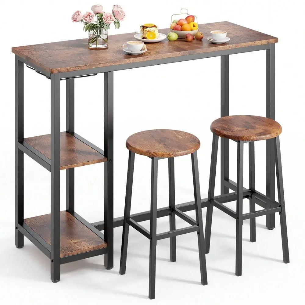 3 - Piece Small Bar Dining Table Set For 2
