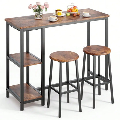 3 - Piece Small Bar Dining Table Set For 2