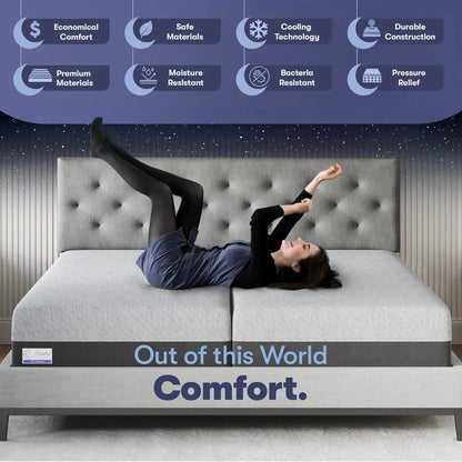 10-inch Medium Split King Gel Memory Foam Mattress in a Box