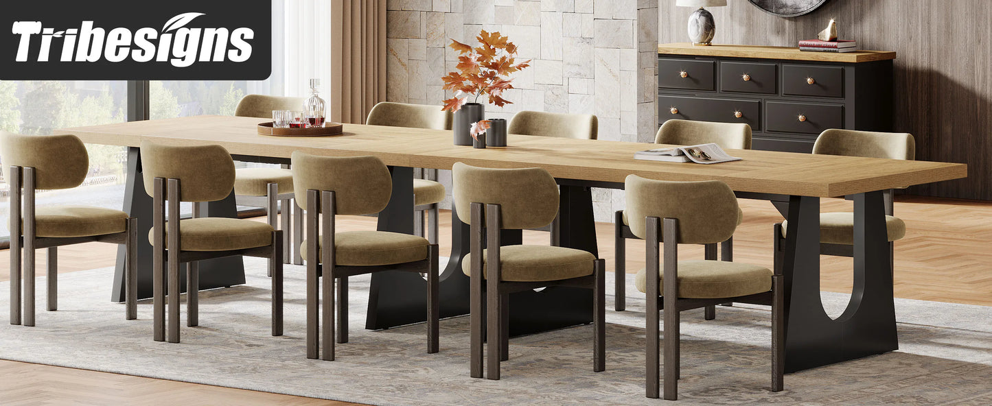 70.9-Inch Wood Rustic Rectangular Table with Black Wooden Legs