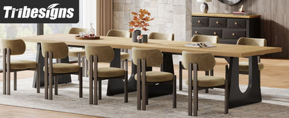 70.9-Inch Wood Rustic Rectangular Table with Black Wooden Legs