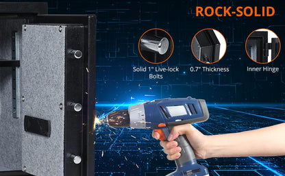 Fireproof and Waterproof Safe Box with Programmable Keypad