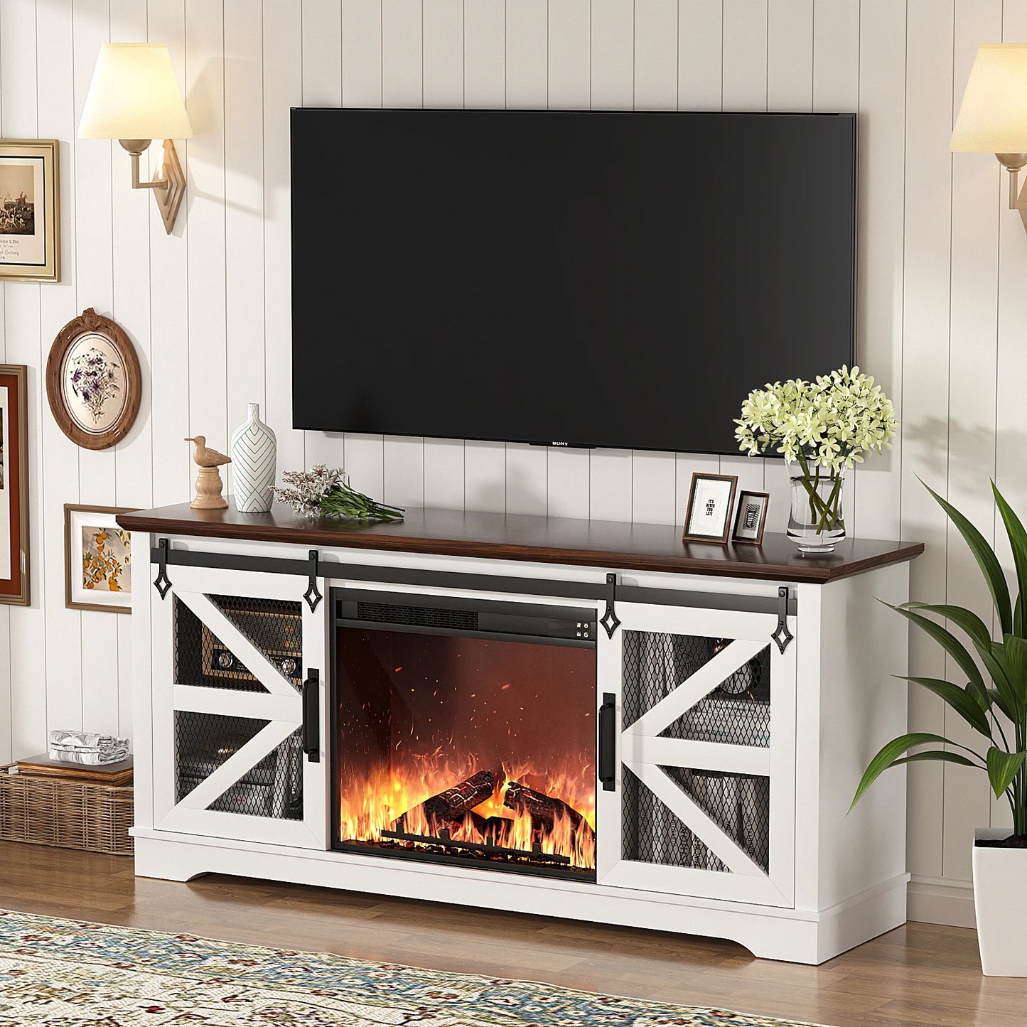 TV Stand for TVs up to 60’’ with Fireplace