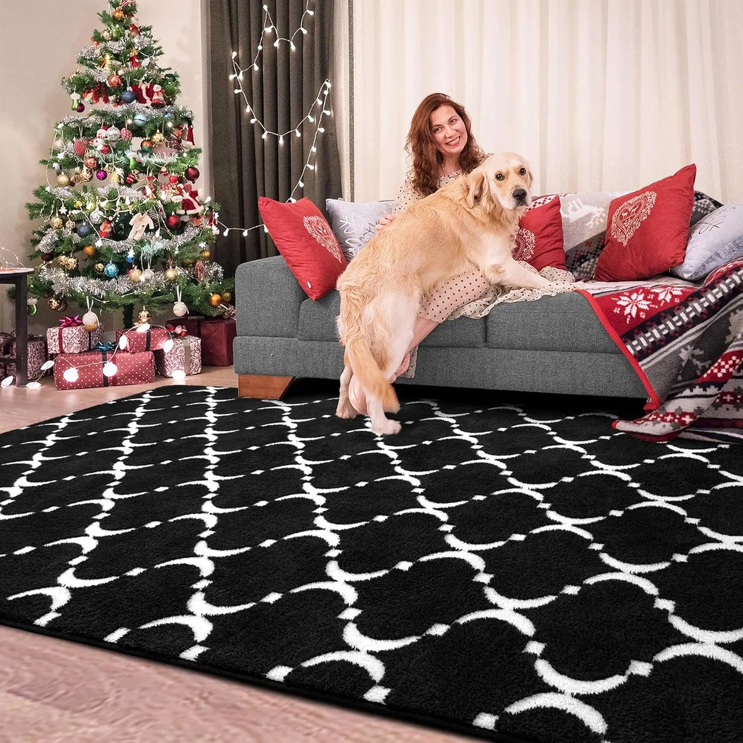 Large Shag Area Rug Memory Foam Indoor Carpet for Kids Room Decor