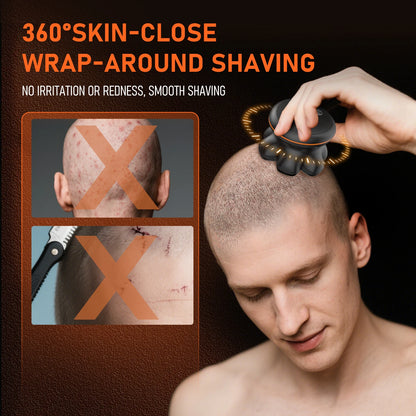 7D Electric Waterproof Head Shaver USB Rechargeable