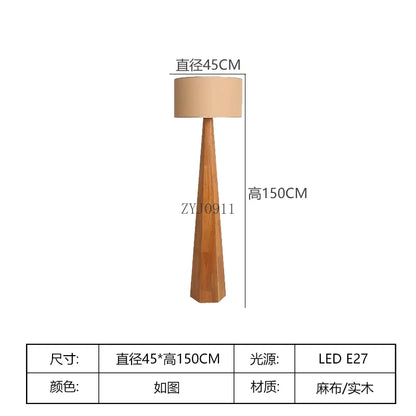 Solid wood floor lamp