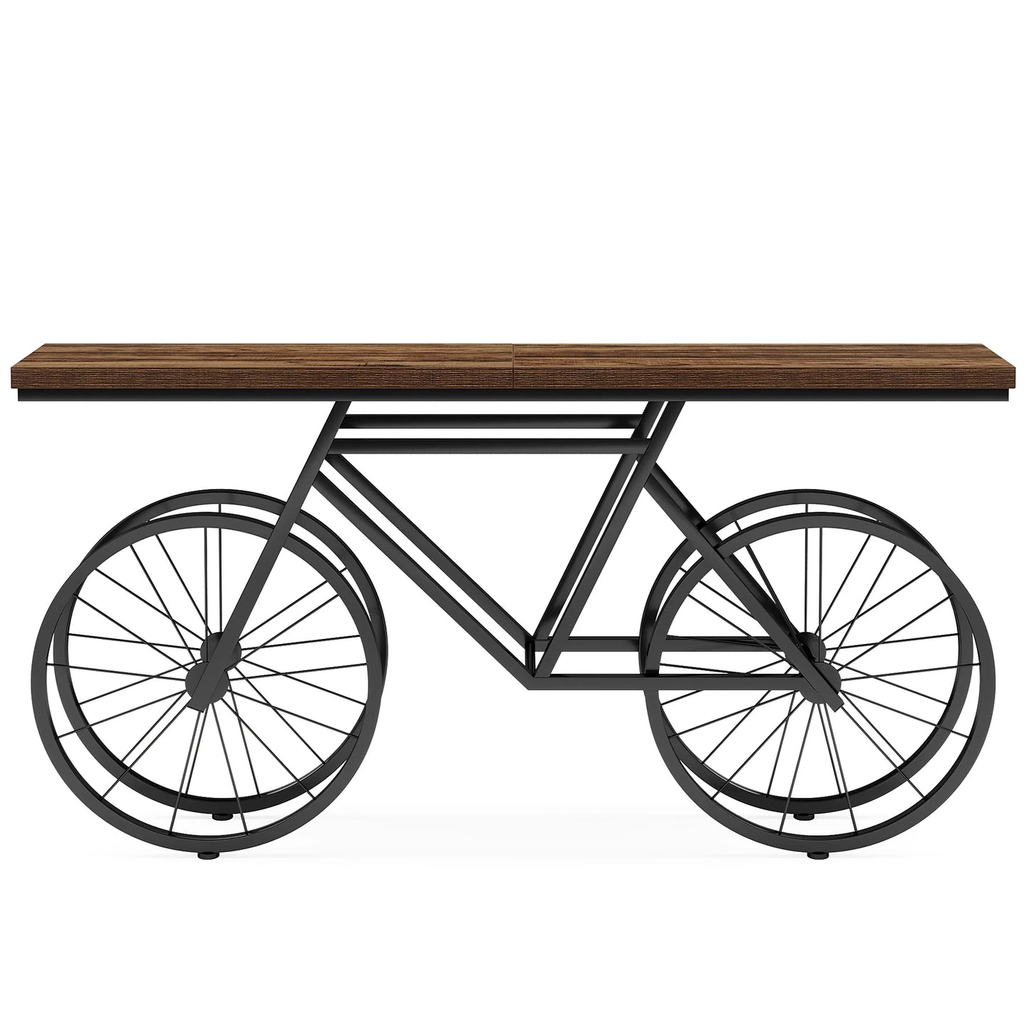 70.9-Inch Extra Long Console Table with Bicycle Metal Base