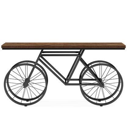 70.9-Inch Extra Long Console Table with Bicycle Metal Base