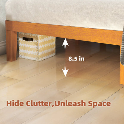 Solid Wood Bed Frame with Sturdy Slats