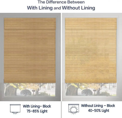 Lined Blackout Bamboo Roman Shades Blinds