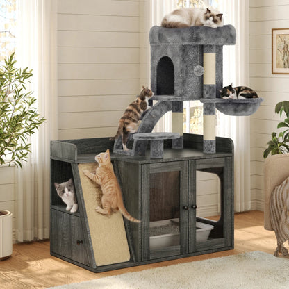 Cat Tree with Hidden Litter Box