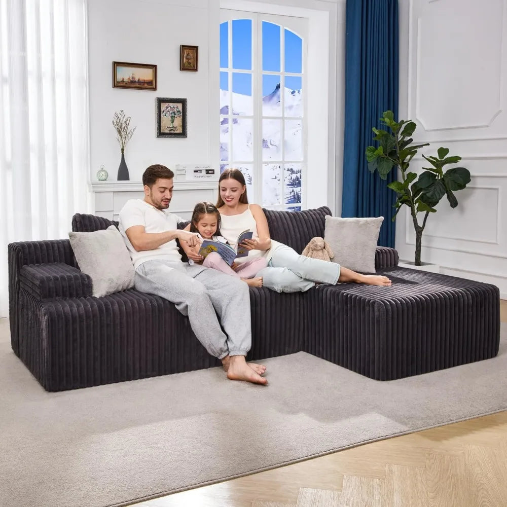Modular Sectional Sofa Couches L-Shape Couch 3 Seat Modular Sofa Memory Foam Sectional Couches for Living Room, Cloud Couch with