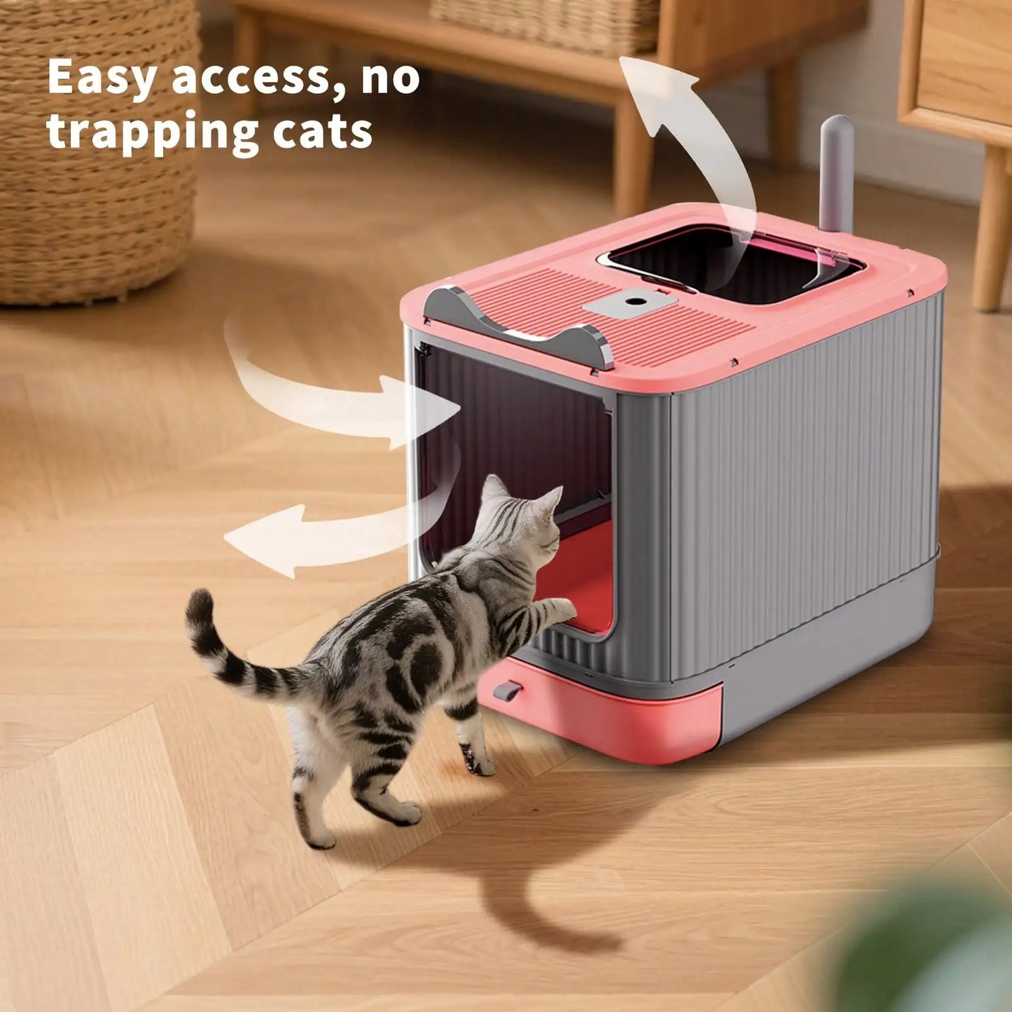 Foldable Cat Litter Box with Lid and Scoop
