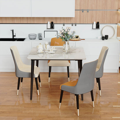 Dining Table Stone Top with Metal Frame