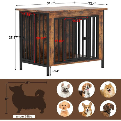 31.5" Chew-Resistant Crates for Small and Medium Dogs