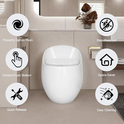 Single Flush Egg Shape Toilet 1.28 GPF