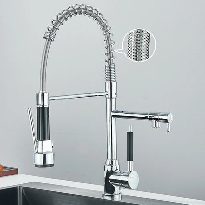 Pull Down Spring Kitchen Faucet Single Lever