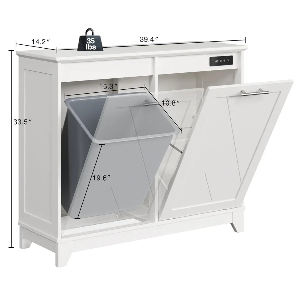 10 Gallon Recycling Double Tilt Out Trash Cabinet