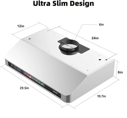 30/36 Inch Under Cabinet Range Hood with Voice/Gesture/Touch Control