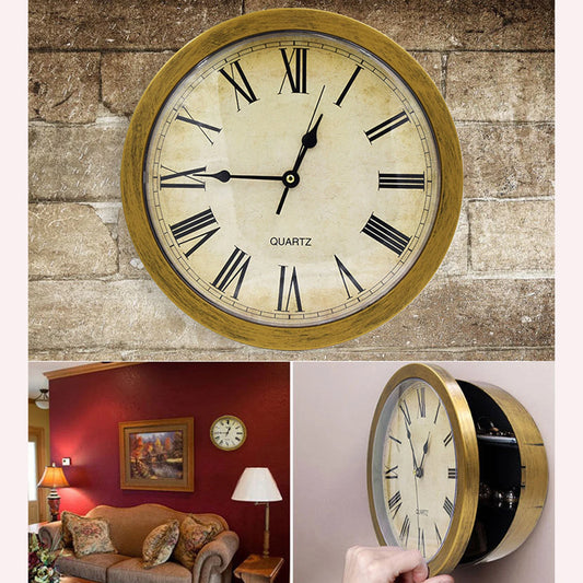 Hidden Safes Wall Clock with Secret Compartment Simple