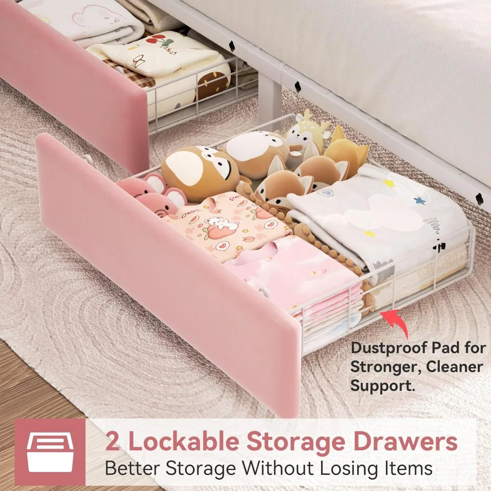 Twin Size Bed Frame w/2 Storage Drawers
