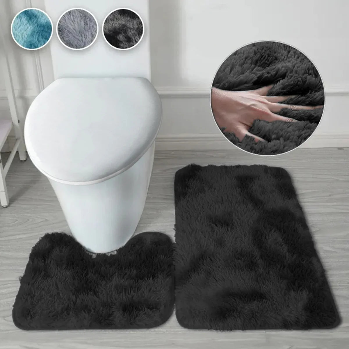 2pcs bathroom anti-slip bath water absorbent rug