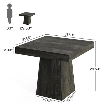 31.5-Inch Small Dinner Table with Sturdy Pedestal Base