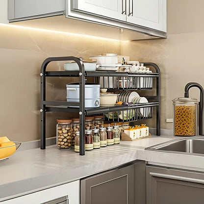 1pc 2-Tier Under Sink Organizers Storage Basket