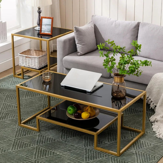 Simple Modern Glass 3-Piece Table Set