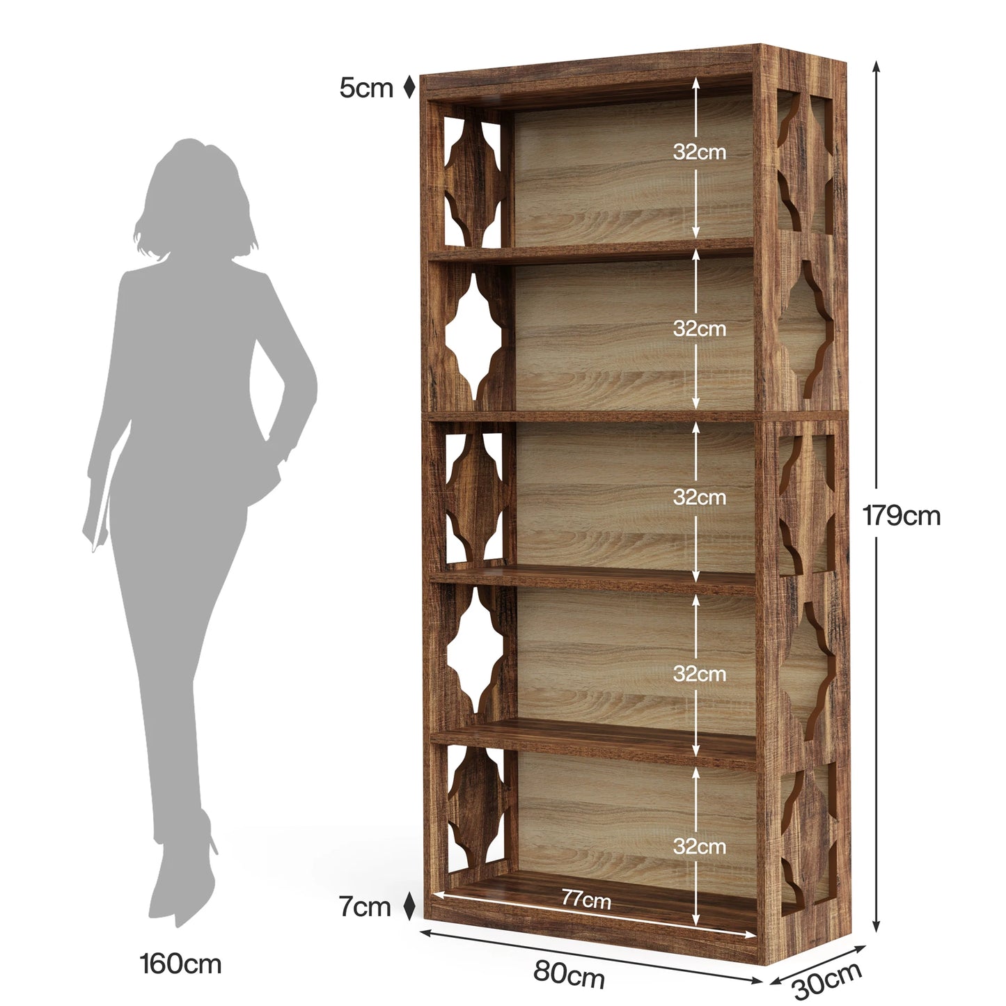 71 Inches Industrial Bookshelf