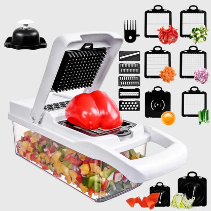 26-piece multifunctional vegetable slicer, kitchen cutting utensil and onion slicer