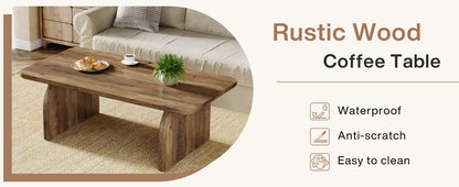 47.24-Inch Tribesigns Farmhouse Rectangular Coffee Table