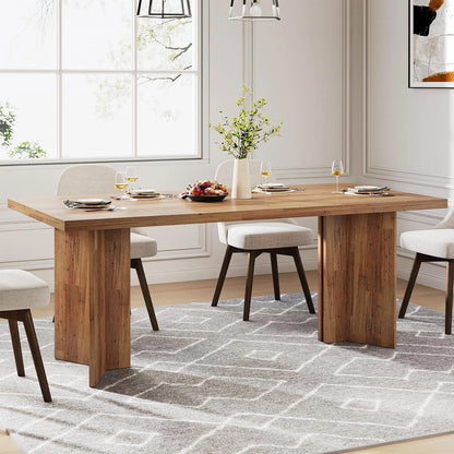 63-inch Farmhouse Kitchen Table with Large Tabletop