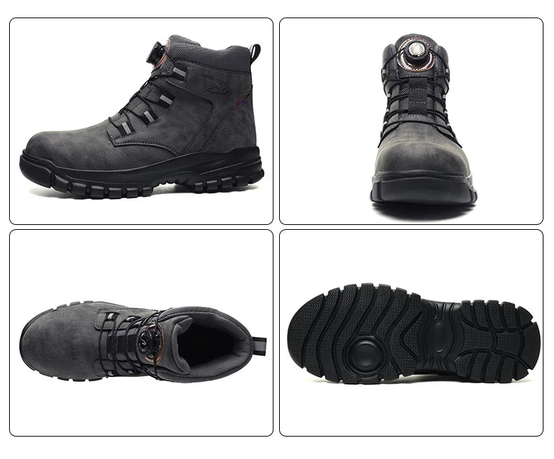 High Top Steel Toe Boots Slip Resistant Anti-Puncture