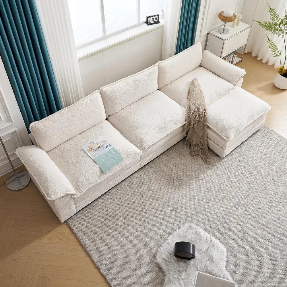 Beautiful Modern Sofa with Ottoman and Slipcover