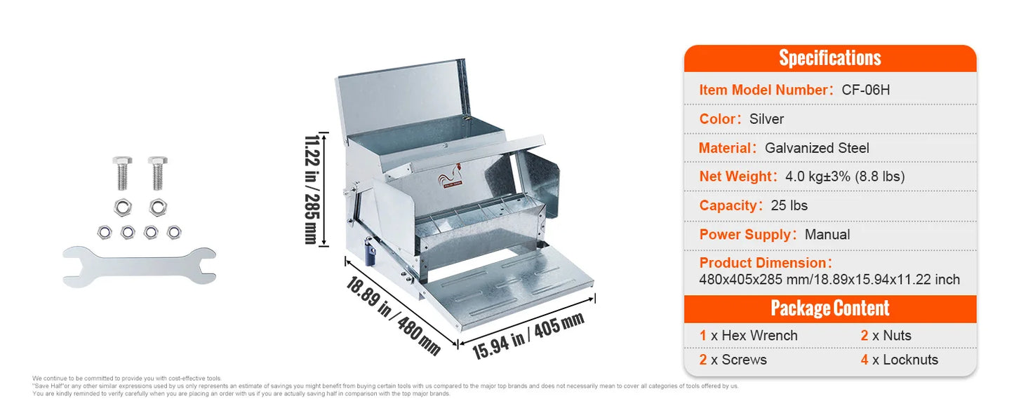 25 lbs. Capacity Automatic Chicken Feeder Feeds up to 11 Days
