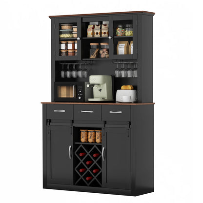 72" Tall Farmhouse with Sliding Barn Doors