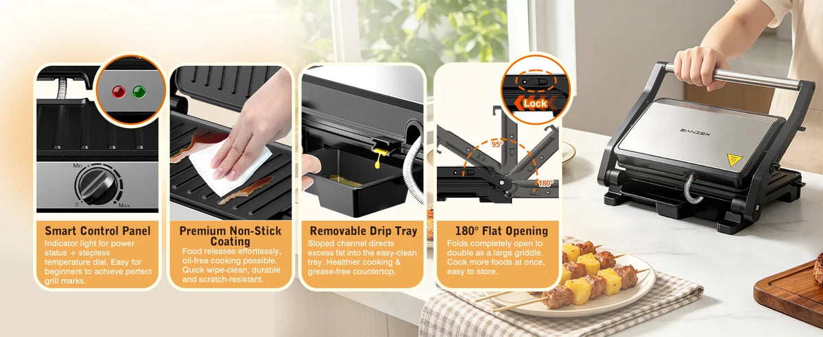 900W 2-Slice Sandwich Maker