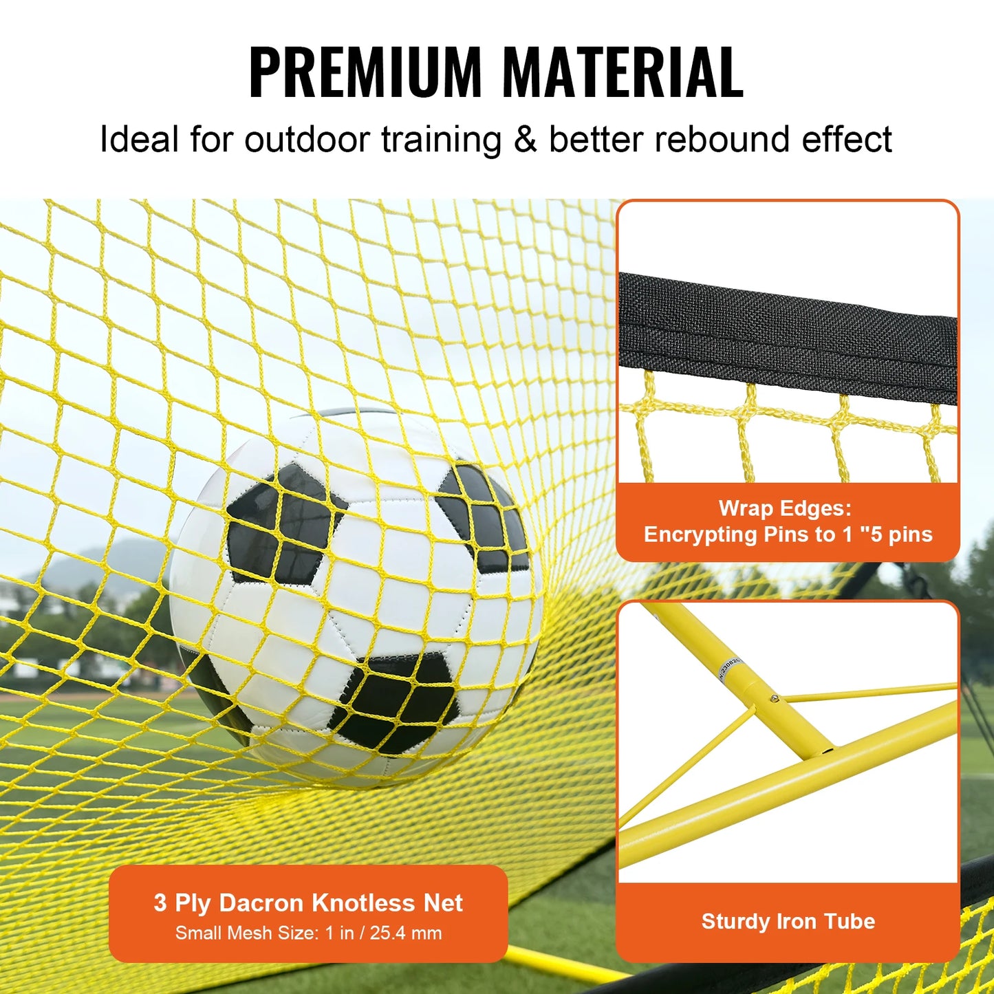 2 IN 1 Soccer Trainer Rebounder Net for Team Training