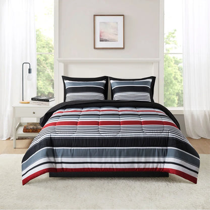 7 Piece Queen Comforter Reversible Bedding Set