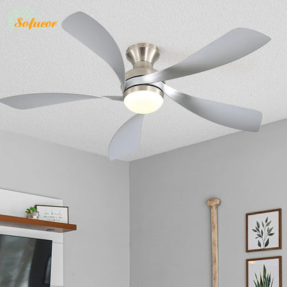52-Inch Flush Mount 6-Speed ceiling fan with remote