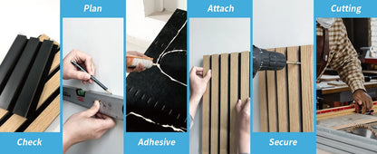 94.5x7.9-inch 4PCS Wood Noise Reduction 3D Textured Wall Panels