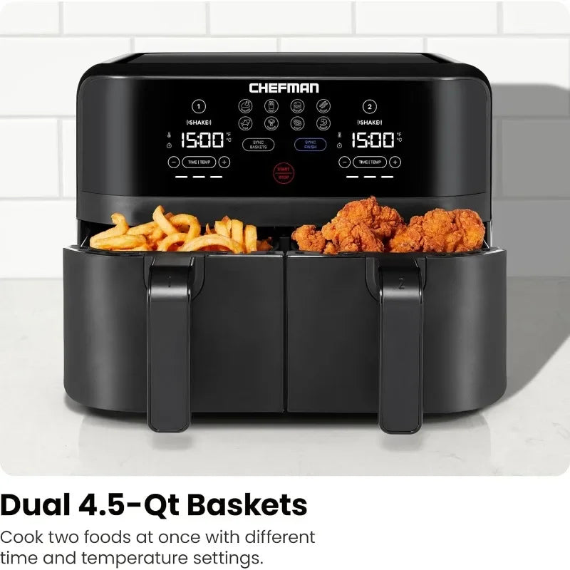 6 Quart Dual Basket Air Fryer - Digital Touchscreen
