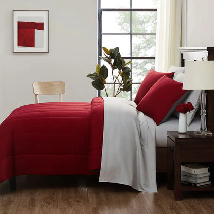 Full Size 7 Piece Reversible Comforter Set