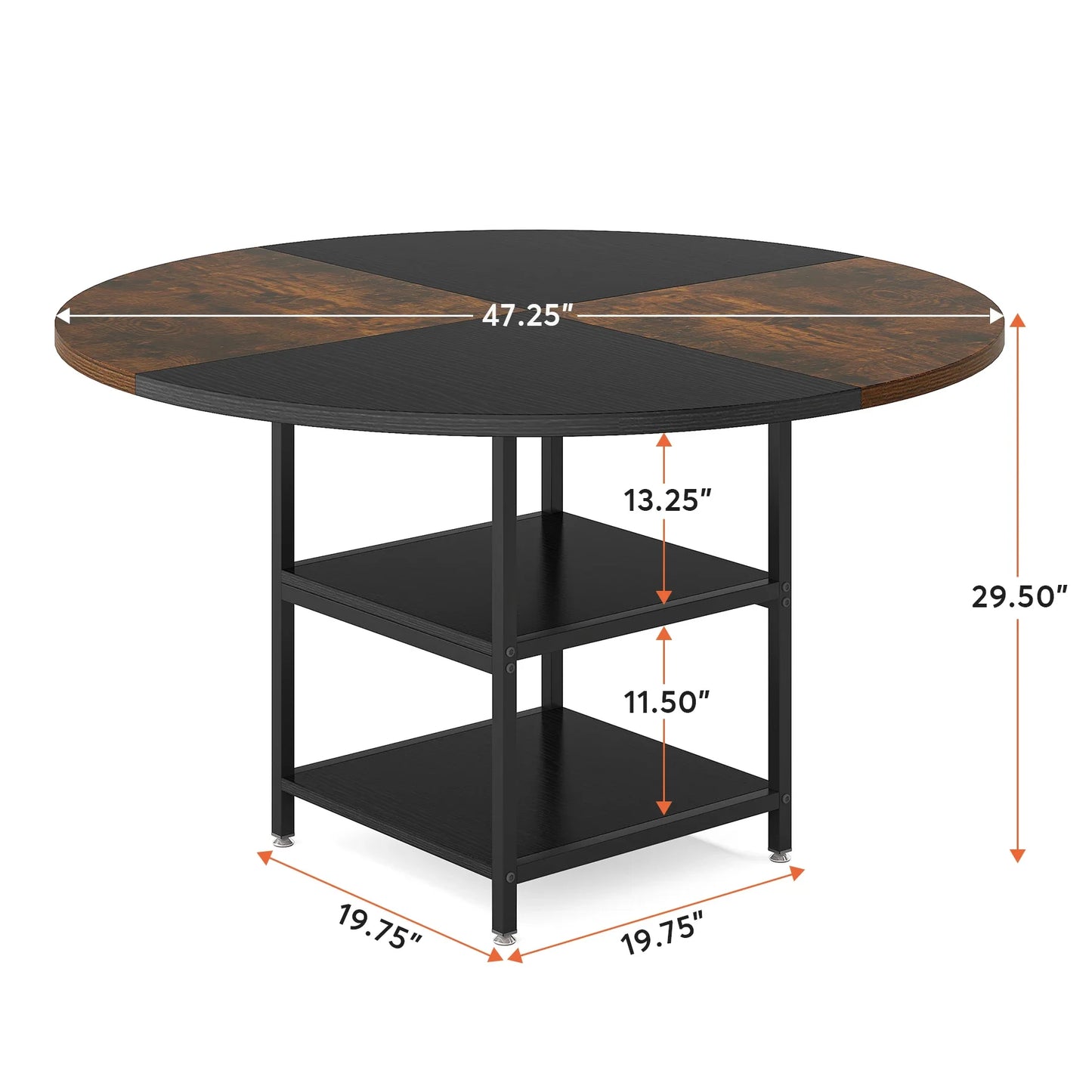 47-inch Round Dining Table for 4