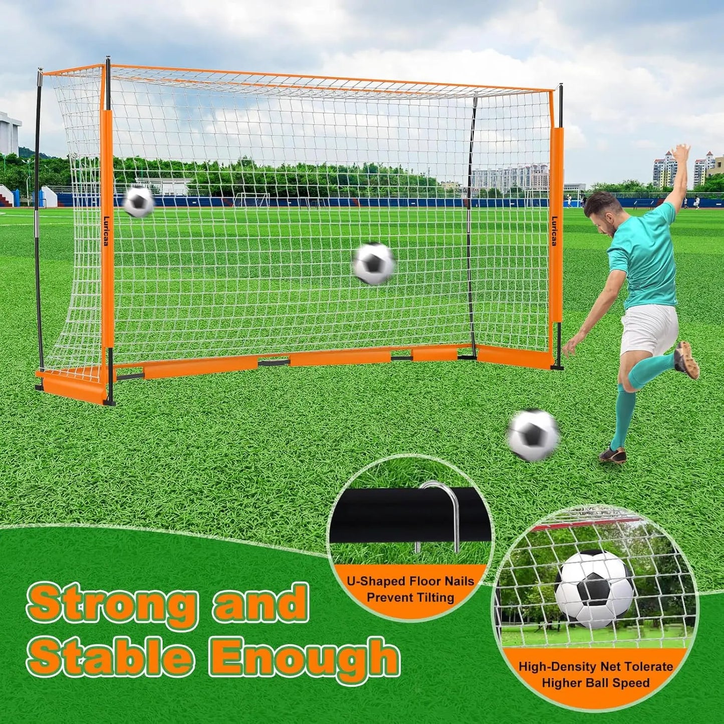 12×6 ft /6×4 ft Portable Collapsible Soccer Goal