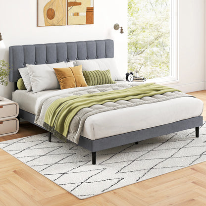 Platform Bed with Headboard 530LBS Sturdy Slats Support