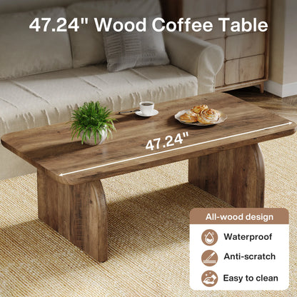 47.24-Inch Tribesigns Farmhouse Rectangular Coffee Table
