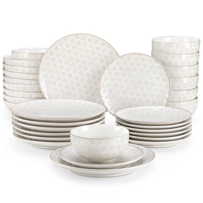 16/32 Piece Stoneware Plates Dinner Set.